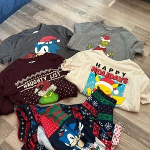 Boy’s Holiday Shirt and Sonic Christmas Pj